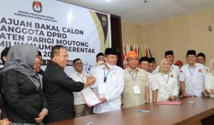Daftarkan Bacaleg ke KPU, Partai Gerindra Parigi Moutong Optimis Rebut Kembali Kursi Ketua DPRD di Pemilu 2024
