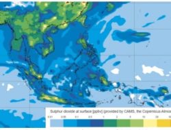 Kondisi Sebaran Abu Vulkanik Gunung Ruang Sulawesi Utara Meluas : Masyarakat Sulteng Dihimbau Gunakan Masker*