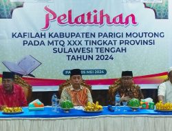 Asisten I Setda Parigi Moutong Buka Training Center Kafilah MTQ Kabupaten Parigi Moutong Tahun 2024